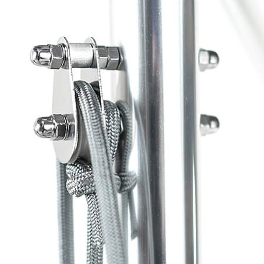 7.5 Ft. Pulley Lift Aluminum Market Umbrella with Silver Pole