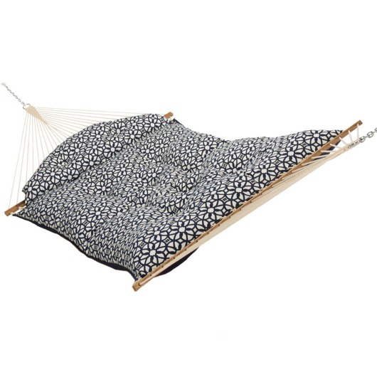 Large Sunbrella Tufted Hammock with Detachable Pillow - Luxe Indigo