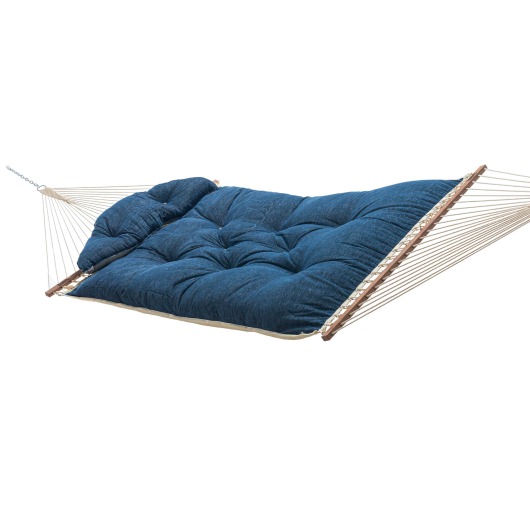 Large Sunbrella Tufted Hammock with Detachable Pillow - Platform Indigo