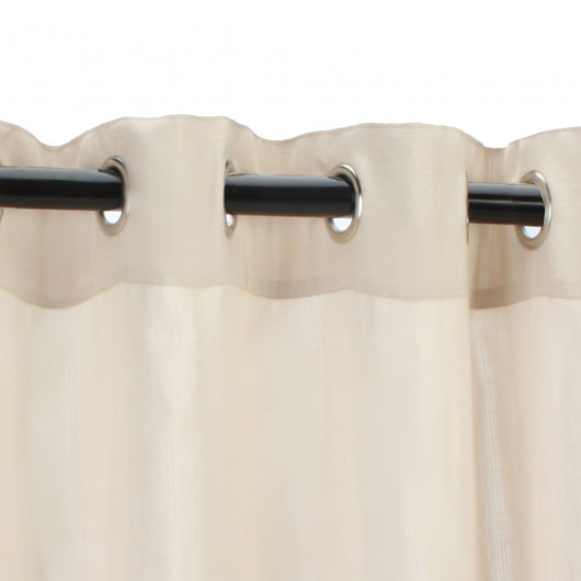 Sunbrella Sheer Illusion Sand Outdoor Curtain with Nickel Plated Grommets