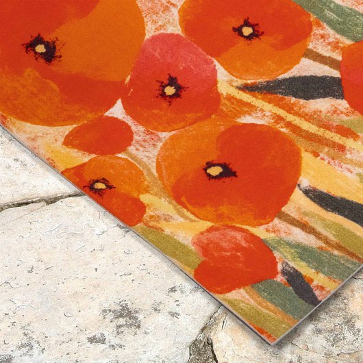 Illusions Poppies Indoor/Outdoor Mat - Red