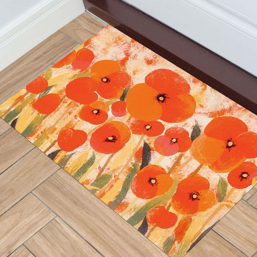 Illusions Poppies Indoor/Outdoor Mat - Red