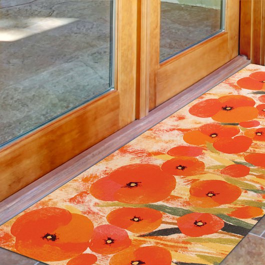 Illusions Poppies Indoor/Outdoor Mat - Red