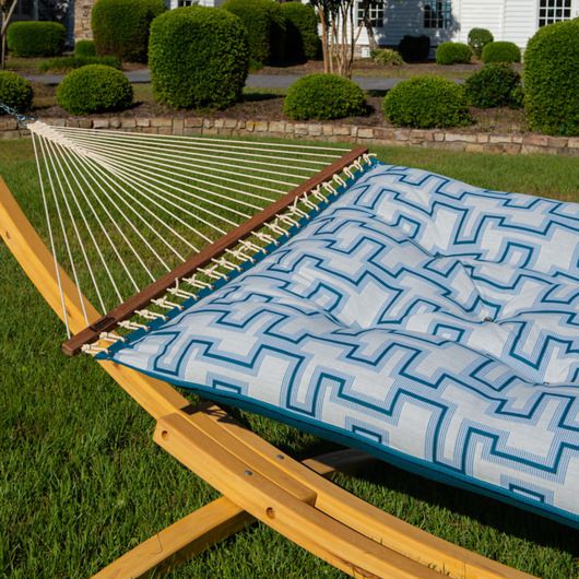 Large Sunbrella Tufted Hammock with Detachable Pillow - Resonate Atlantis