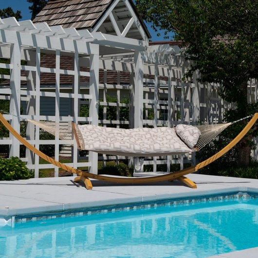 Tufted Hammock with Original Roman Arc II Cypress Stand Combo