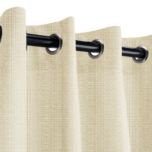 Sunbrella Linen Antique Beige Outdoor Curtain with Grommets