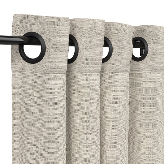 Sunbrella Linen Silver Outdoor Curtain with Grommets
