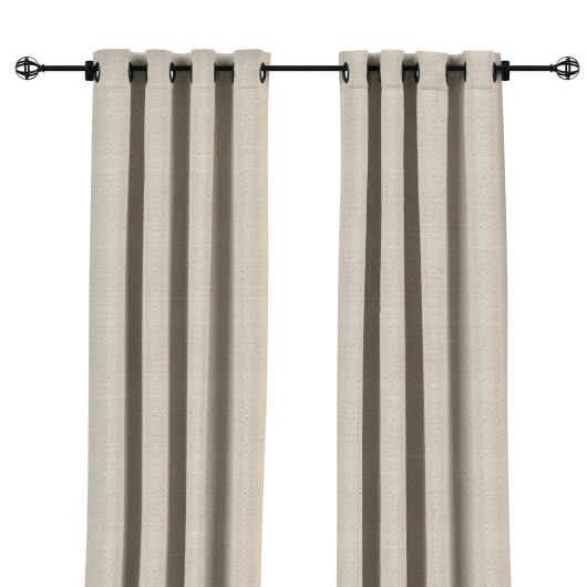 Sunbrella Linen Silver Outdoor Curtain with Grommets