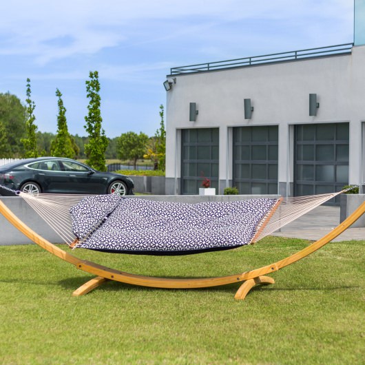 Large Sunbrella Tufted Hammock with Detachable Pillow - Luxe Indigo