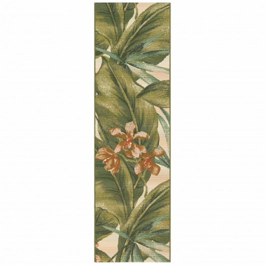 Marina Tropical Leaf Indoor/Outdoor Rug - Cream