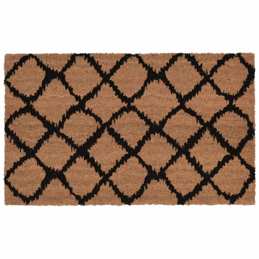 Natura Ikat Lattice Outdoor Mat - Black