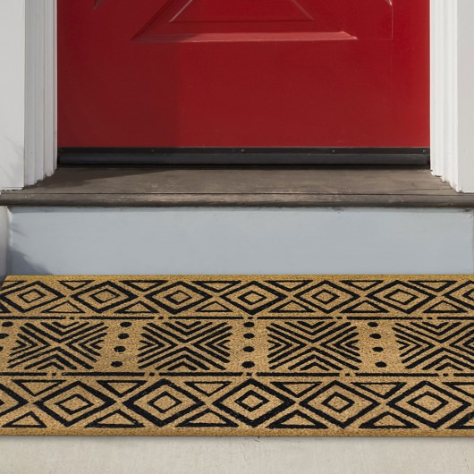 Natura Mudcloth Outdoor Mat - Black
