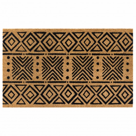 Natura Mudcloth Outdoor Mat - Black