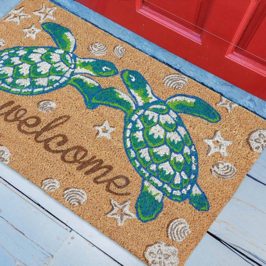 Natura Seaturtle Welcome Outdoor Mat - Natural