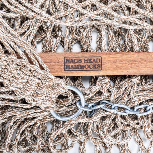 Single Heirloom Tweed Mocha Oatmeal  DuraCord Rope Hammock