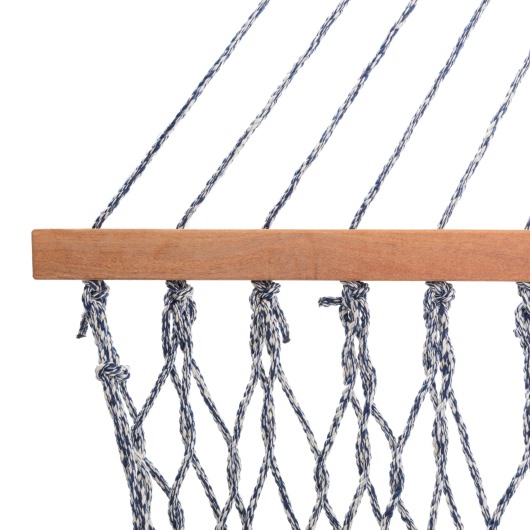 Extra-Wide Navy Oatmeal Heirloom Tweed DuraCord Rope Hammock