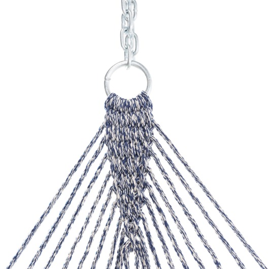 Extra-Wide Navy Oatmeal Heirloom Tweed DuraCord Rope Hammock