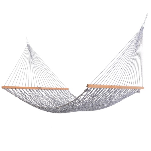 Extra-Wide Navy Oatmeal Heirloom Tweed DuraCord Rope Hammock
