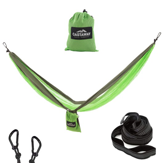 Double Mesh Travel Hammock - Green