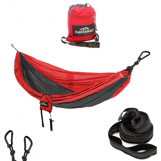Double Travel Hammock - Red/Charcoal