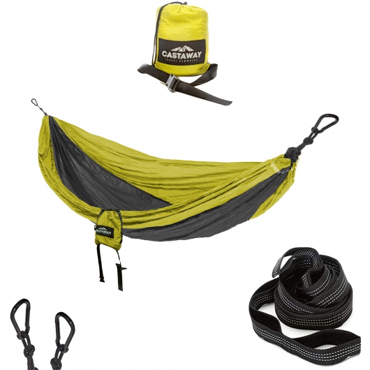 Double Travel Hammock - Lime/Charcoal