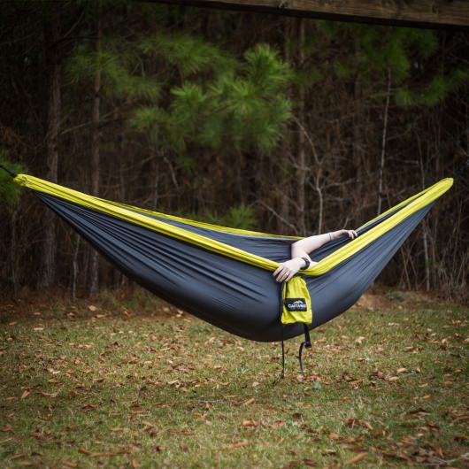 Double Travel Hammock - Lime/Charcoal