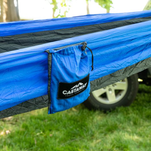 Double Travel Hammock - Blue/Charcoal