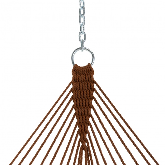 13 ft. Double Antique Brown Polyester Rope Hammock with Hanging Hardware & Storage Bag Included