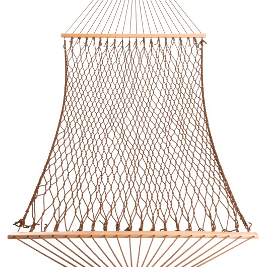 13 ft. Double Antique Brown Polyester Rope Hammock with Hanging Hardware & Storage Bag Included