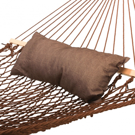 Large Antique Brown Soft Spun Polyester Rope Hammock with FREE Pillow