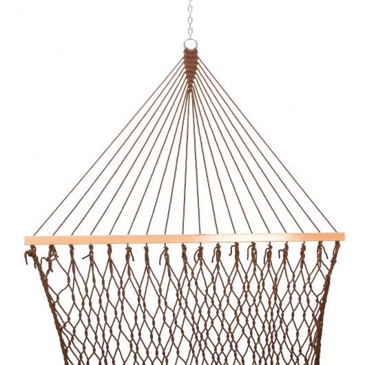 Large Antique Brown Soft Spun Polyester Rope Hammock with FREE Pillow