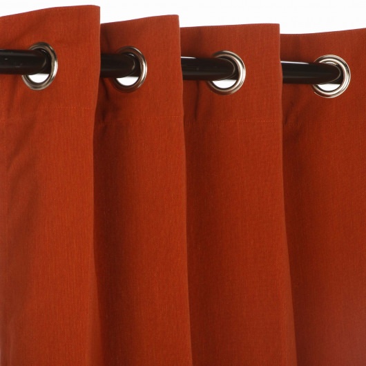 Sunbrella Canvas Brick Outdoor Curtain with Grommets