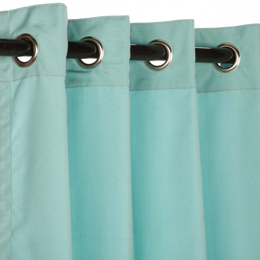 Sunbrella Canvas Glacier Outdoor Curtain with Grommets