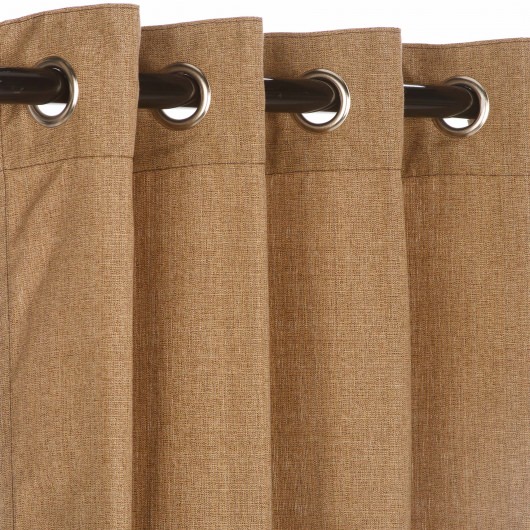 Sunbrella Linen Sesame Outdoor Curtain with Grommets