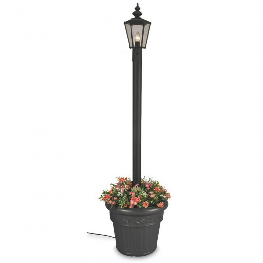 Cambridge Single Lantern Patio Lamp with Planter Base