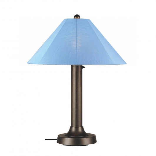 Bronze Catalina Outdoor Table Lamp with Sunbrella Shade