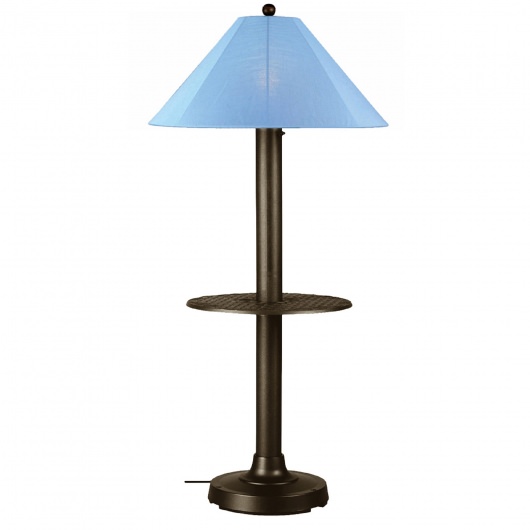 Bronze Catalina Outdoor Floor Lamp with Table and Sunbrella Shade