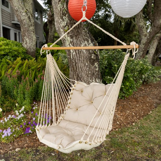 Tufted Sunbrella Cushioned Single Swing - Antique Beige