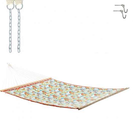 Large Polyester Quilted Hammock - Floral Print
