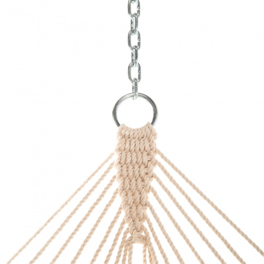 Large Double Quilted Hammock with Detachable Pillow - Beige Chevron