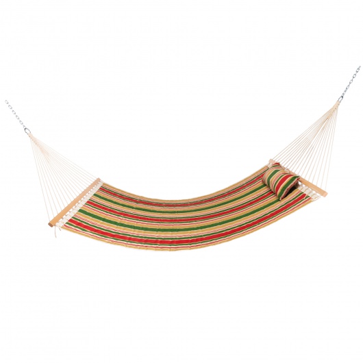 Large Double Quilted Hammock with Detachable Pillow - Garden Trellis Stripe