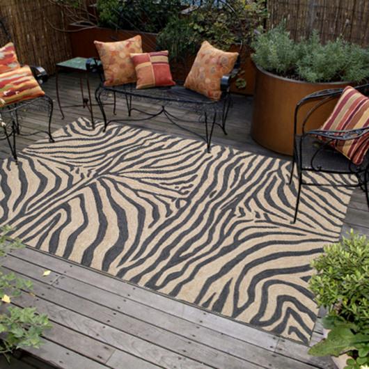 Ravella Zebra Black Outdoor Rug