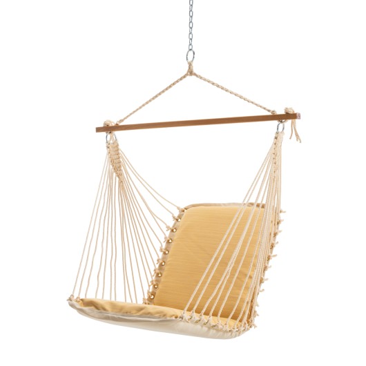 Premium Sunbrella Cushioned Single Swing - Dupione Cornsilk