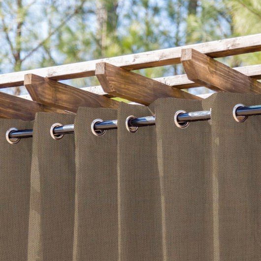 Cappuccino Semi-Sheer Extra Wide Outdoor Curtain