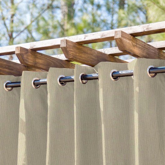 Champagne Semi-Sheer Extrawide Outdoor Curtain