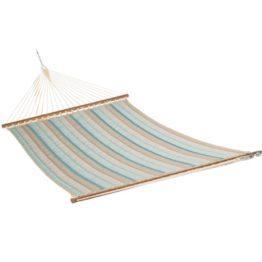 Large Quilted Hammock with Metal Stand and Optional Hammock Pillow
