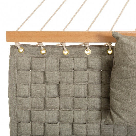 Large Soft Weave Hammock with Pillow & Storage Bag - Flax