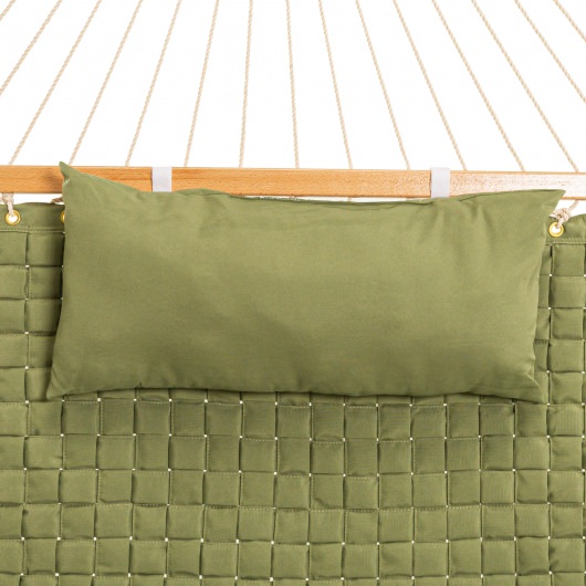Large Soft Weave Hammock with Pillow & Storage Bag - Green