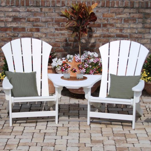 DURAWOOD® 3 Piece Sunrise Adirondack Chair and Tete-A-Tete Set
