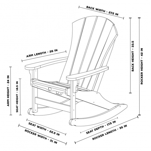 DURAWOOD® 3 Piece Sunrise Adirondack Rocker Set